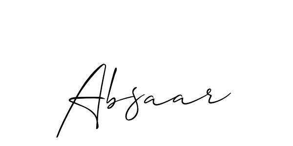 Create a beautiful signature design for name Absaar. With this signature (Allison_Script) fonts, you can make a handwritten signature for free. Absaar signature style 2 images and pictures png