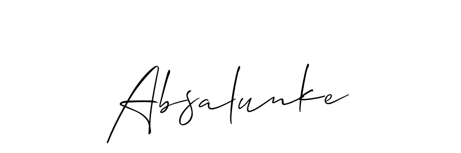 The best way (Allison_Script) to make a short signature is to pick only two or three words in your name. The name Absalunke include a total of six letters. For converting this name. Absalunke signature style 2 images and pictures png