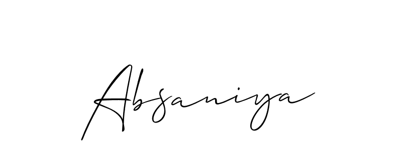 Also we have Absaniya name is the best signature style. Create professional handwritten signature collection using Allison_Script autograph style. Absaniya signature style 2 images and pictures png