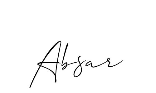 Make a beautiful signature design for name Absar. Use this online signature maker to create a handwritten signature for free. Absar signature style 2 images and pictures png