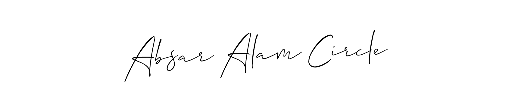 Design your own signature with our free online signature maker. With this signature software, you can create a handwritten (Allison_Script) signature for name Absar Alam Circle. Absar Alam Circle signature style 2 images and pictures png