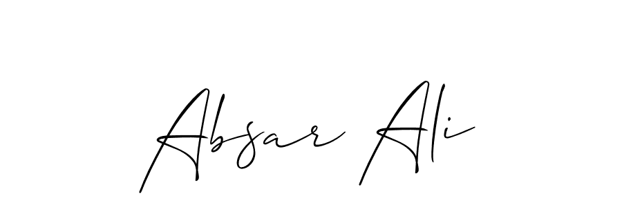 Allison_Script is a professional signature style that is perfect for those who want to add a touch of class to their signature. It is also a great choice for those who want to make their signature more unique. Get Absar Ali name to fancy signature for free. Absar Ali signature style 2 images and pictures png