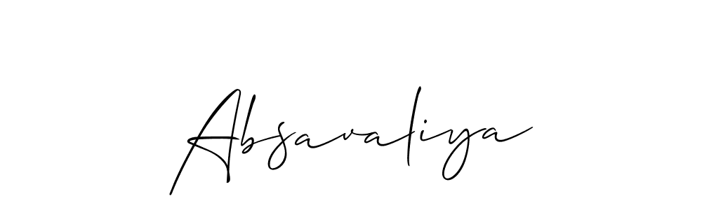 Create a beautiful signature design for name Absavaliya. With this signature (Allison_Script) fonts, you can make a handwritten signature for free. Absavaliya signature style 2 images and pictures png