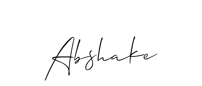Design your own signature with our free online signature maker. With this signature software, you can create a handwritten (Allison_Script) signature for name Abshake. Abshake signature style 2 images and pictures png