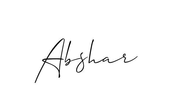 How to make Abshar name signature. Use Allison_Script style for creating short signs online. This is the latest handwritten sign. Abshar signature style 2 images and pictures png