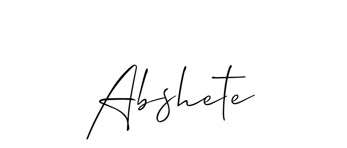 if you are searching for the best signature style for your name Abshete. so please give up your signature search. here we have designed multiple signature styles  using Allison_Script. Abshete signature style 2 images and pictures png