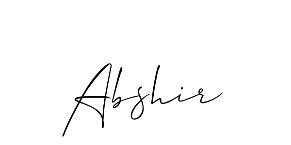 Allison_Script is a professional signature style that is perfect for those who want to add a touch of class to their signature. It is also a great choice for those who want to make their signature more unique. Get Abshir name to fancy signature for free. Abshir signature style 2 images and pictures png