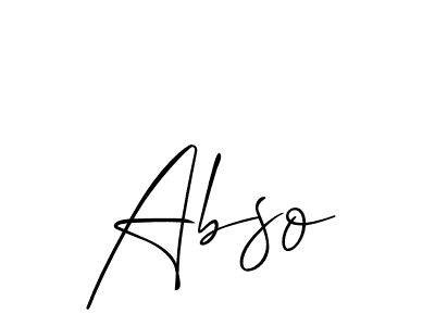 The best way (Allison_Script) to make a short signature is to pick only two or three words in your name. The name Abso include a total of six letters. For converting this name. Abso signature style 2 images and pictures png
