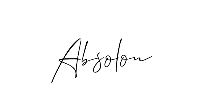 Make a beautiful signature design for name Absolon. With this signature (Allison_Script) style, you can create a handwritten signature for free. Absolon signature style 2 images and pictures png