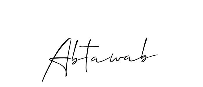 Design your own signature with our free online signature maker. With this signature software, you can create a handwritten (Allison_Script) signature for name Abtawab. Abtawab signature style 2 images and pictures png