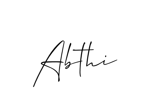 How to make Abthi name signature. Use Allison_Script style for creating short signs online. This is the latest handwritten sign. Abthi signature style 2 images and pictures png