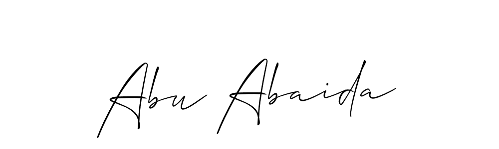 Create a beautiful signature design for name Abu Abaida. With this signature (Allison_Script) fonts, you can make a handwritten signature for free. Abu Abaida signature style 2 images and pictures png