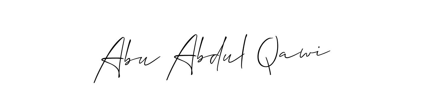 The best way (Allison_Script) to make a short signature is to pick only two or three words in your name. The name Abu Abdul Qawi include a total of six letters. For converting this name. Abu Abdul Qawi signature style 2 images and pictures png