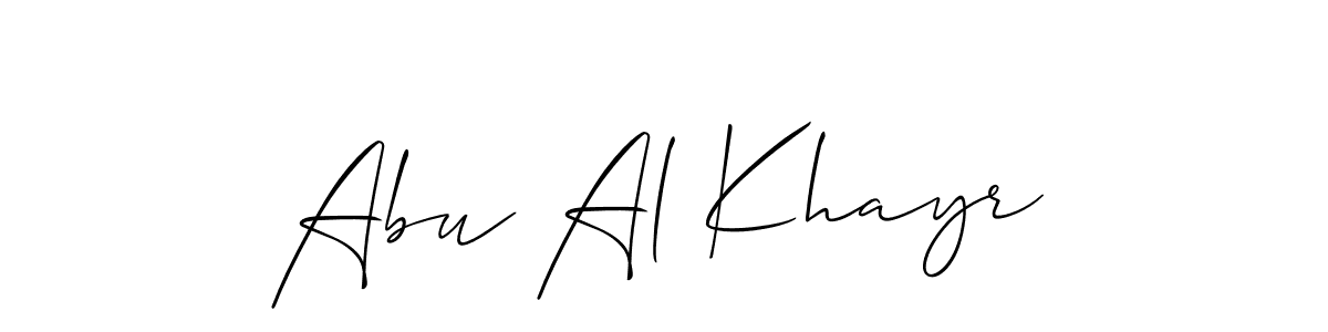 Abu Al Khayr stylish signature style. Best Handwritten Sign (Allison_Script) for my name. Handwritten Signature Collection Ideas for my name Abu Al Khayr. Abu Al Khayr signature style 2 images and pictures png