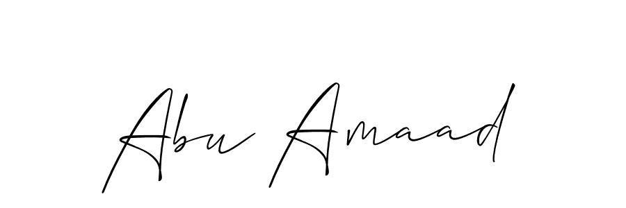 Make a beautiful signature design for name Abu Amaad. With this signature (Allison_Script) style, you can create a handwritten signature for free. Abu Amaad signature style 2 images and pictures png