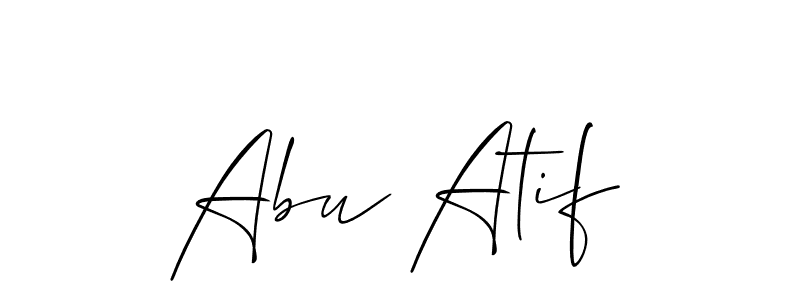 Similarly Allison_Script is the best handwritten signature design. Signature creator online .You can use it as an online autograph creator for name Abu Atif. Abu Atif signature style 2 images and pictures png