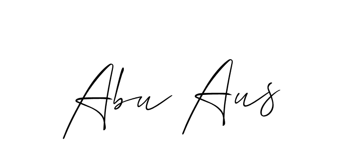 How to make Abu Aus name signature. Use Allison_Script style for creating short signs online. This is the latest handwritten sign. Abu Aus signature style 2 images and pictures png