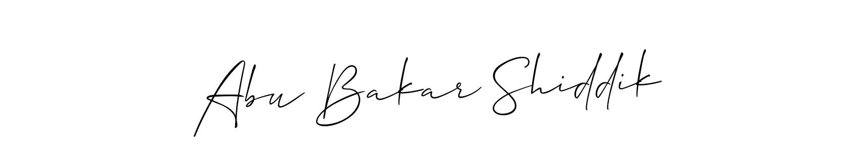 The best way (Allison_Script) to make a short signature is to pick only two or three words in your name. The name Abu Bakar Shiddik include a total of six letters. For converting this name. Abu Bakar Shiddik signature style 2 images and pictures png