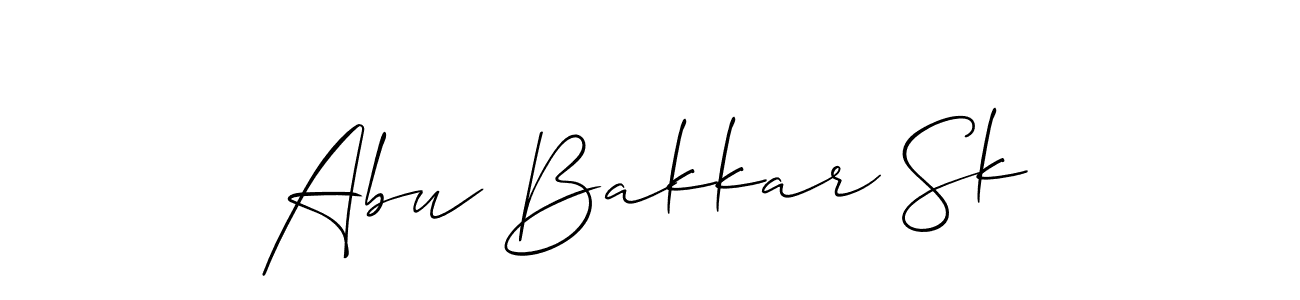 Design your own signature with our free online signature maker. With this signature software, you can create a handwritten (Allison_Script) signature for name Abu Bakkar Sk. Abu Bakkar Sk signature style 2 images and pictures png