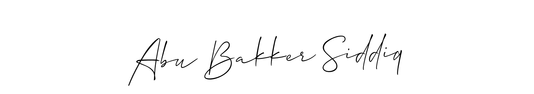 Design your own signature with our free online signature maker. With this signature software, you can create a handwritten (Allison_Script) signature for name Abu Bakker Siddiq. Abu Bakker Siddiq signature style 2 images and pictures png