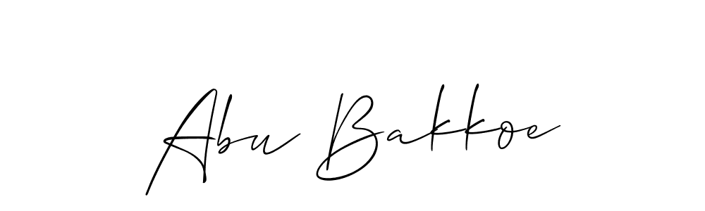 You should practise on your own different ways (Allison_Script) to write your name (Abu Bakkoe) in signature. don't let someone else do it for you. Abu Bakkoe signature style 2 images and pictures png