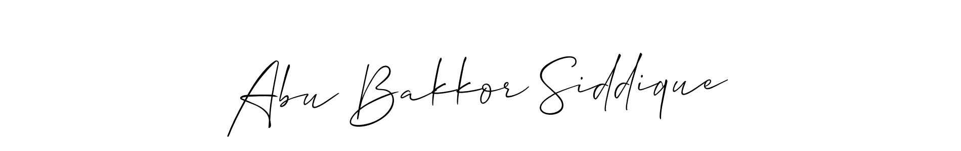 Use a signature maker to create a handwritten signature online. With this signature software, you can design (Allison_Script) your own signature for name Abu Bakkor Siddique. Abu Bakkor Siddique signature style 2 images and pictures png