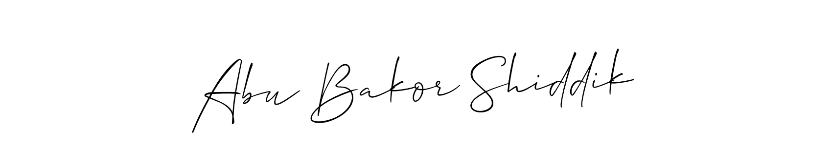 The best way (Allison_Script) to make a short signature is to pick only two or three words in your name. The name Abu Bakor Shiddik include a total of six letters. For converting this name. Abu Bakor Shiddik signature style 2 images and pictures png