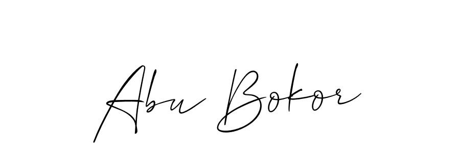 You should practise on your own different ways (Allison_Script) to write your name (Abu Bokor) in signature. don't let someone else do it for you. Abu Bokor signature style 2 images and pictures png