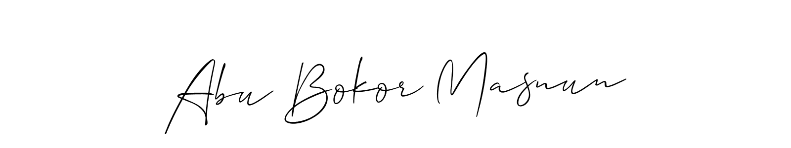 Design your own signature with our free online signature maker. With this signature software, you can create a handwritten (Allison_Script) signature for name Abu Bokor Masnun. Abu Bokor Masnun signature style 2 images and pictures png