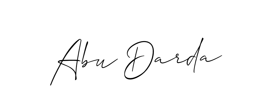 Use a signature maker to create a handwritten signature online. With this signature software, you can design (Allison_Script) your own signature for name Abu Darda. Abu Darda signature style 2 images and pictures png