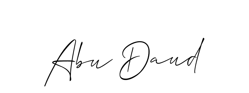 Allison_Script is a professional signature style that is perfect for those who want to add a touch of class to their signature. It is also a great choice for those who want to make their signature more unique. Get Abu Daud name to fancy signature for free. Abu Daud signature style 2 images and pictures png