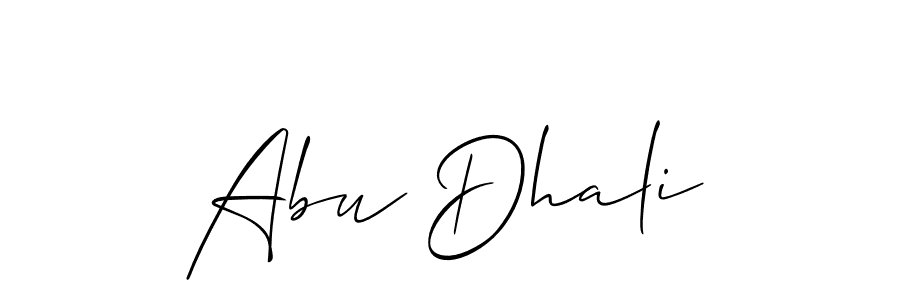 How to Draw Abu Dhali signature style? Allison_Script is a latest design signature styles for name Abu Dhali. Abu Dhali signature style 2 images and pictures png