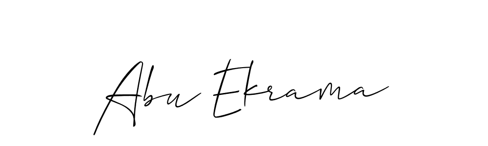 Design your own signature with our free online signature maker. With this signature software, you can create a handwritten (Allison_Script) signature for name Abu Ekrama. Abu Ekrama signature style 2 images and pictures png