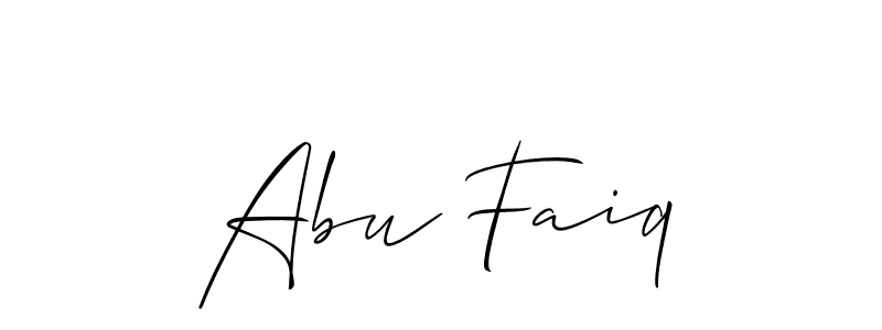 You should practise on your own different ways (Allison_Script) to write your name (Abu Faiq) in signature. don't let someone else do it for you. Abu Faiq signature style 2 images and pictures png