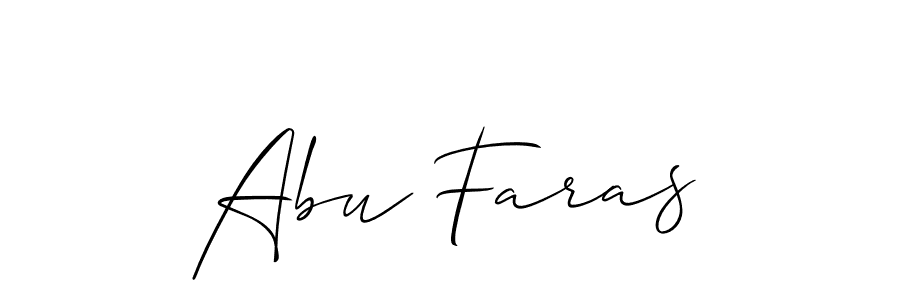 You should practise on your own different ways (Allison_Script) to write your name (Abu Faras) in signature. don't let someone else do it for you. Abu Faras signature style 2 images and pictures png