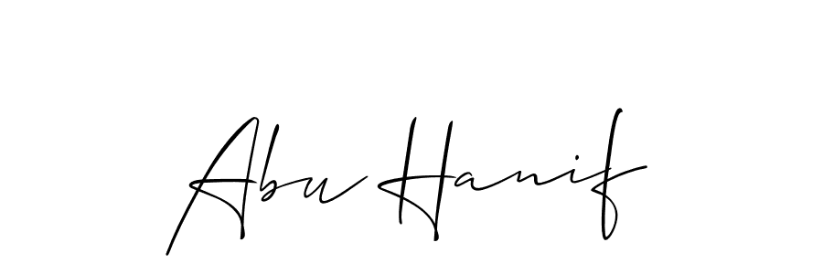 How to make Abu Hanif signature? Allison_Script is a professional autograph style. Create handwritten signature for Abu Hanif name. Abu Hanif signature style 2 images and pictures png