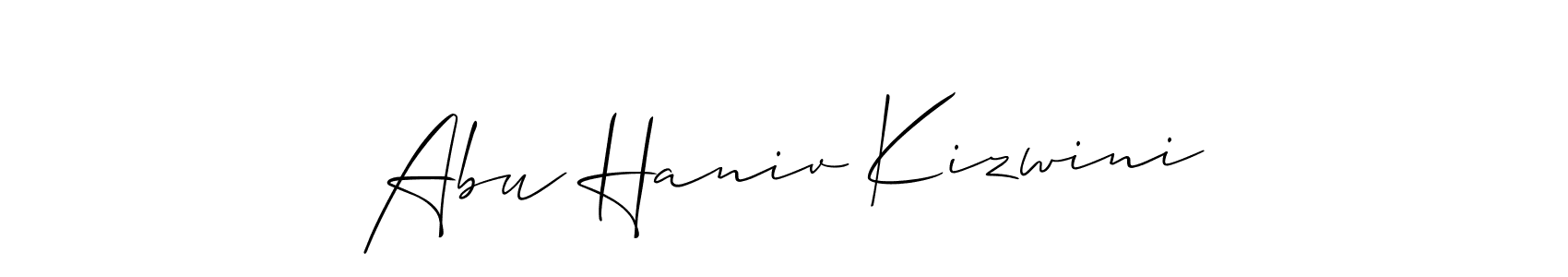 Also we have Abu Haniv Kizwini name is the best signature style. Create professional handwritten signature collection using Allison_Script autograph style. Abu Haniv Kizwini signature style 2 images and pictures png