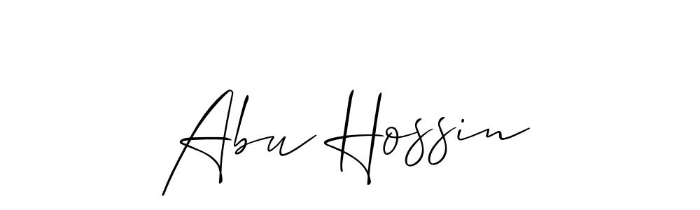 Use a signature maker to create a handwritten signature online. With this signature software, you can design (Allison_Script) your own signature for name Abu Hossin. Abu Hossin signature style 2 images and pictures png