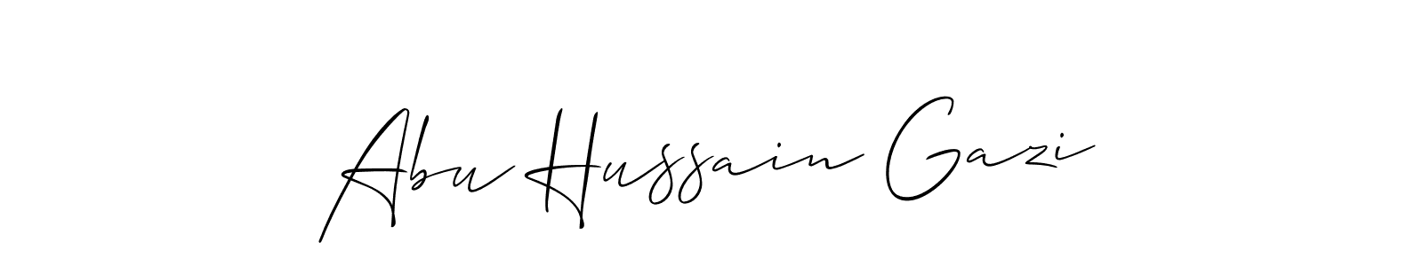 Make a short Abu Hussain Gazi signature style. Manage your documents anywhere anytime using Allison_Script. Create and add eSignatures, submit forms, share and send files easily. Abu Hussain Gazi signature style 2 images and pictures png