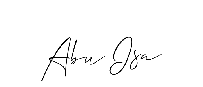 Create a beautiful signature design for name Abu Isa. With this signature (Allison_Script) fonts, you can make a handwritten signature for free. Abu Isa signature style 2 images and pictures png