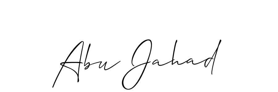 You should practise on your own different ways (Allison_Script) to write your name (Abu Jahad) in signature. don't let someone else do it for you. Abu Jahad signature style 2 images and pictures png