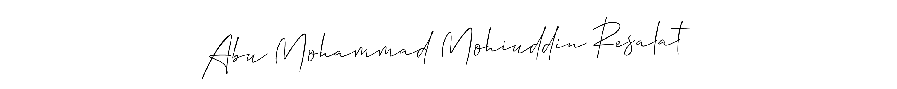 Make a beautiful signature design for name Abu Mohammad Mohiuddin Resalat. With this signature (Allison_Script) style, you can create a handwritten signature for free. Abu Mohammad Mohiuddin Resalat signature style 2 images and pictures png