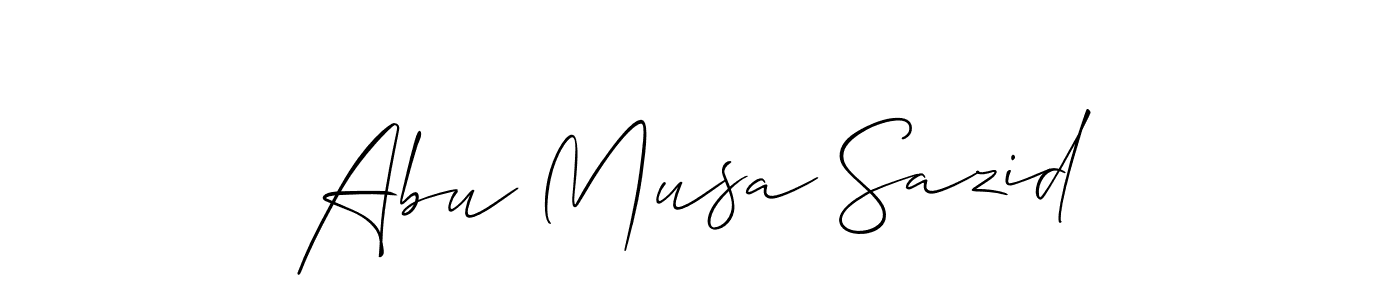 Make a beautiful signature design for name Abu Musa Sazid. With this signature (Allison_Script) style, you can create a handwritten signature for free. Abu Musa Sazid signature style 2 images and pictures png