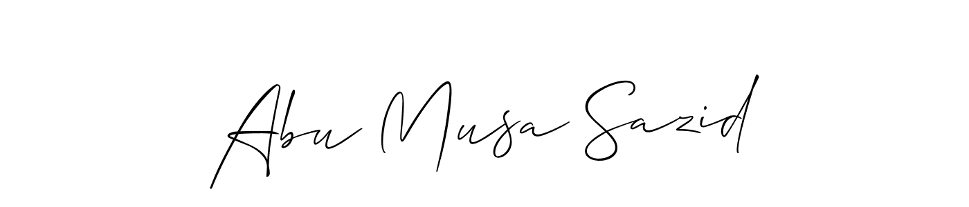 Make a beautiful signature design for name Abu Musa Sazid. With this signature (Allison_Script) style, you can create a handwritten signature for free. Abu Musa Sazid signature style 2 images and pictures png