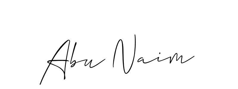 The best way (Allison_Script) to make a short signature is to pick only two or three words in your name. The name Abu Naim include a total of six letters. For converting this name. Abu Naim signature style 2 images and pictures png