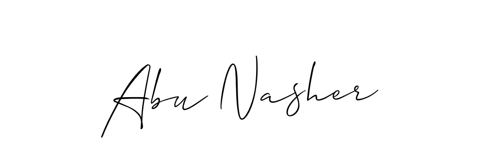 Make a beautiful signature design for name Abu Nasher. With this signature (Allison_Script) style, you can create a handwritten signature for free. Abu Nasher signature style 2 images and pictures png