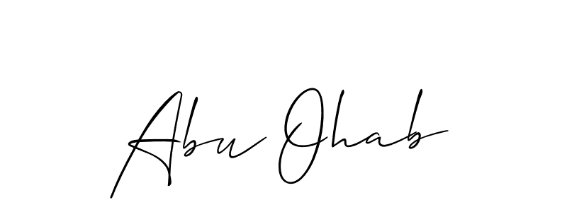 Also we have Abu Ohab name is the best signature style. Create professional handwritten signature collection using Allison_Script autograph style. Abu Ohab signature style 2 images and pictures png