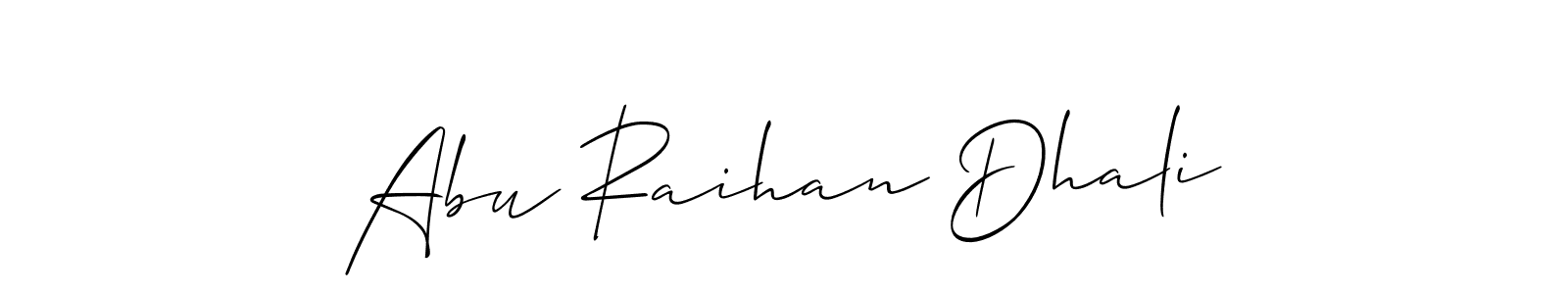 How to Draw Abu Raihan Dhali signature style? Allison_Script is a latest design signature styles for name Abu Raihan Dhali. Abu Raihan Dhali signature style 2 images and pictures png