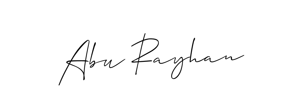 Design your own signature with our free online signature maker. With this signature software, you can create a handwritten (Allison_Script) signature for name Abu Rayhan. Abu Rayhan signature style 2 images and pictures png