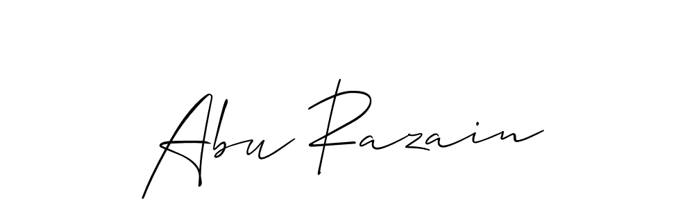 It looks lik you need a new signature style for name Abu Razain. Design unique handwritten (Allison_Script) signature with our free signature maker in just a few clicks. Abu Razain signature style 2 images and pictures png